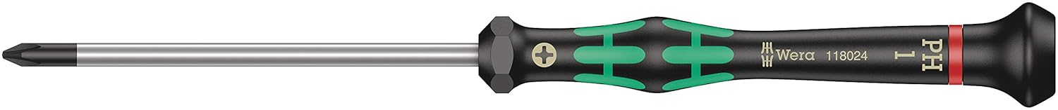 Wera 2035/6 Micro Slotted & Phillips Screwdriver Set - 6-Piece with Convenient Rack