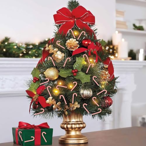 80Pcs Mini Candy Cane Christmas Ornaments for DIY Crafts and Vase Filler