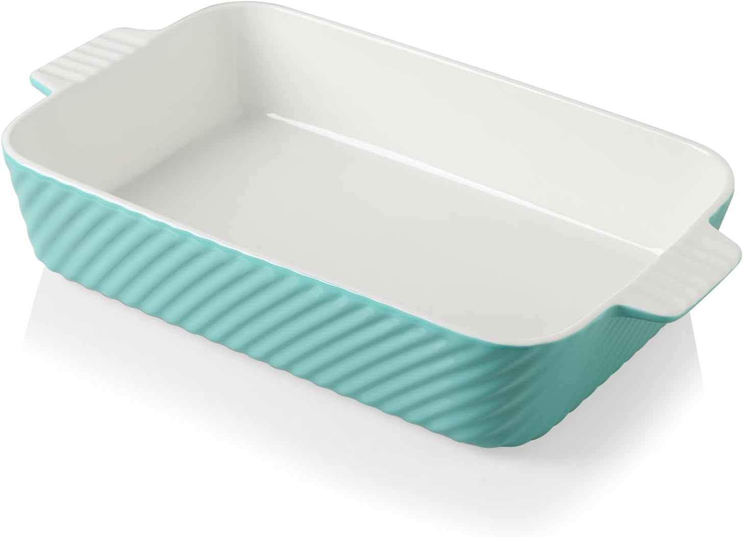 Sweejar Ceramic Baking Pan - 13 x 9 Porcelain Dish for Brownies & Lasagna | Turquoise Casserole with Handle