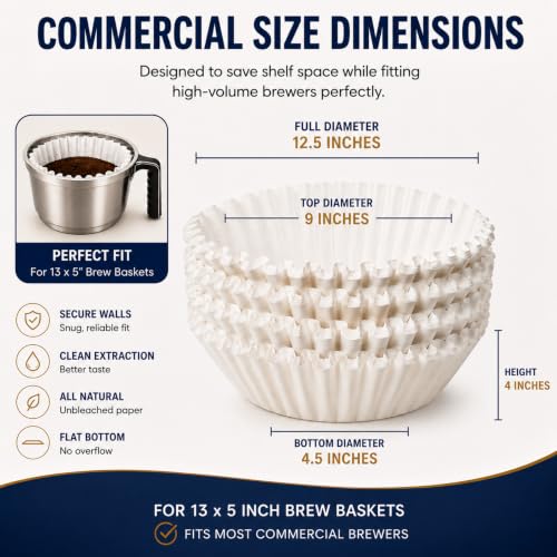 Drink Katy's Xtra Large Commercial Coffee Filters 12.5x4.5 for BUNN & Fetco