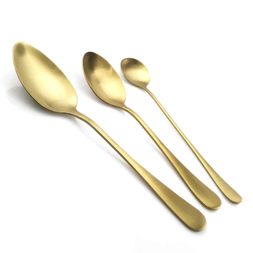 Gugrida Luxury 18/10 Stainless Steel Flatware Set Matte Black Silverware Set