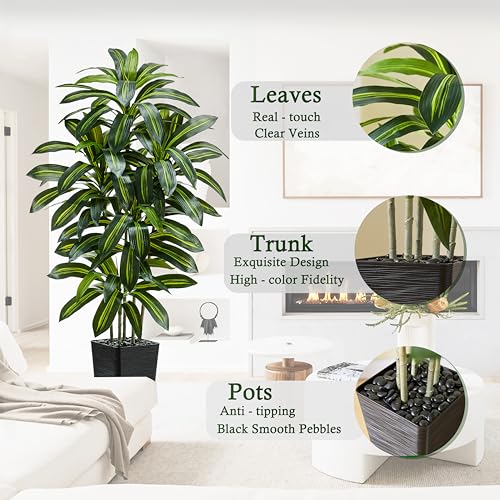 5FT Artificial Dracaena Tree - Realistic Faux Plant for Home Decor