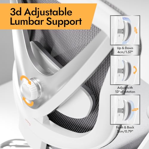 Ergonomic Mesh Office Chair with 3D Lumbar Support and Adjustable Armrests