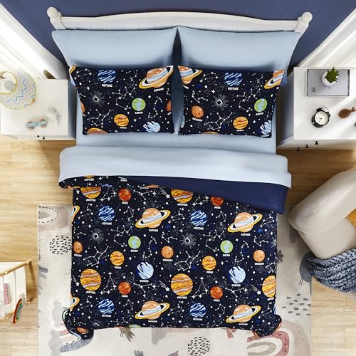 Glow in the Dark Space Twin Bedding Set for Boys - 5 Piece Comforter Set