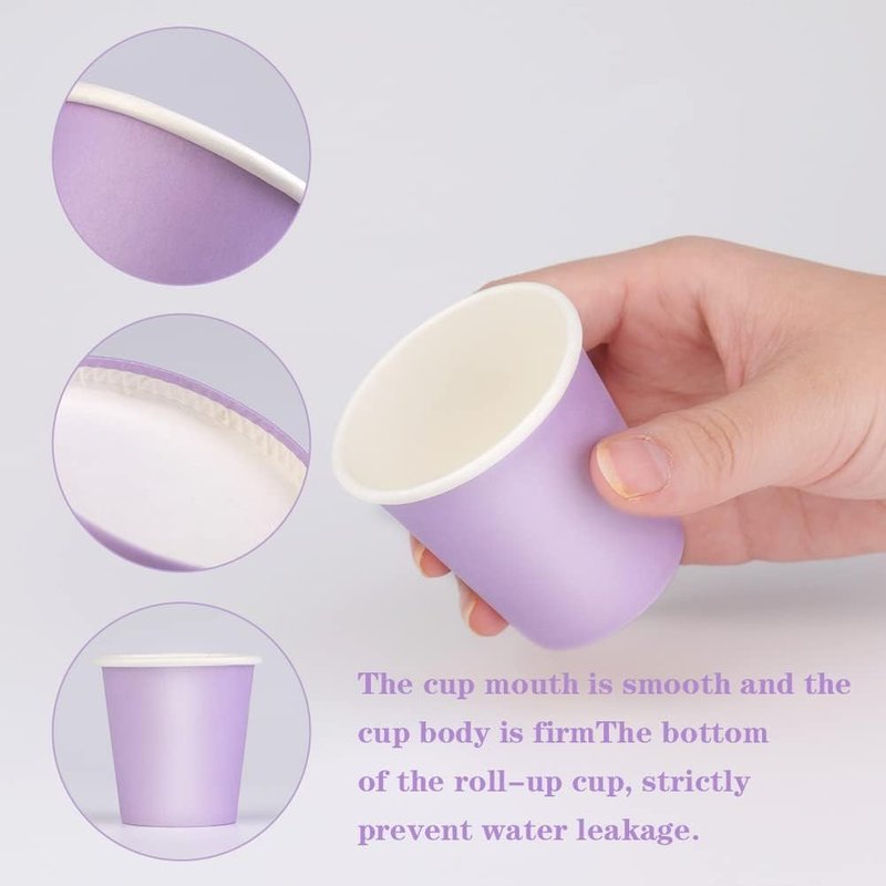 Huaiid 3 Oz 100 Packs Disposable Mouthwash Cups, Bathroom Paper Cups Espresso Cups, Purple Cup for Snack, Bathroom Espresso Perfect for Home Condos Rvs Campers