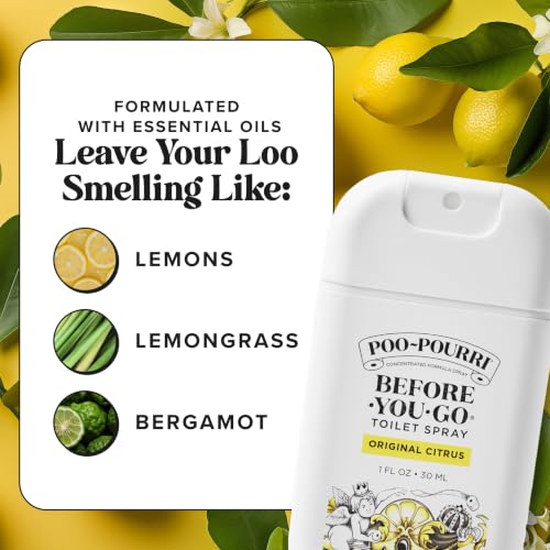 Poo-Pourri Before-You-Go Pocket Toilet Spray Citrus 2 Pack | Travel Deodorizer
