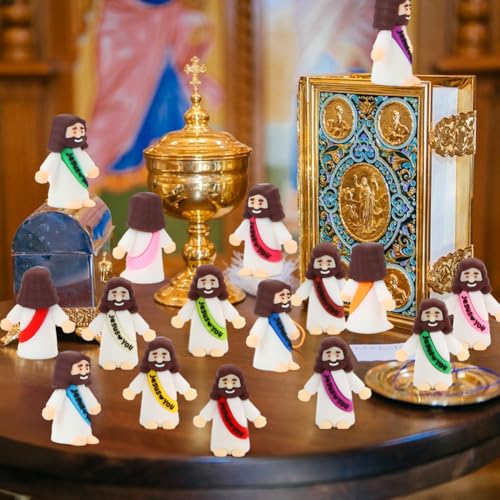 80 Pcs Mini Jesus Figurines - Tiny Religious Pocket Figures for Party Favors