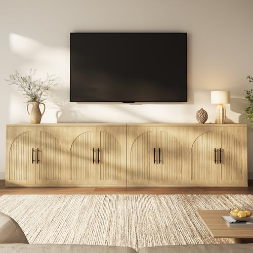 63" Fluted Buffet Cabinet, Modern Arched Sideboard Credenza with Storage