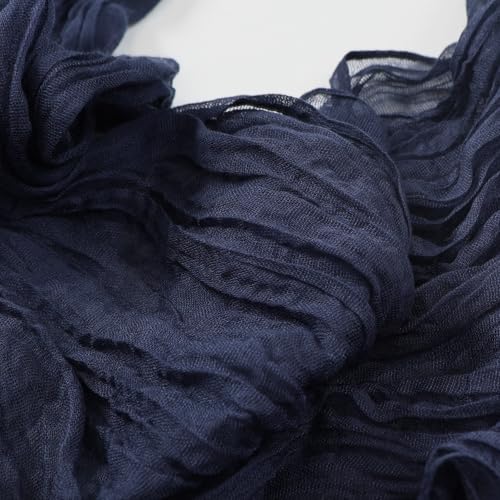 Navy Blue Cheesecloth Table Runner 23x120 in - 8 Pack (10ft) Pepmily