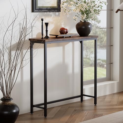 2-Pack Narrow Console Table, Industrial Slim Entryway Table for Small Spaces