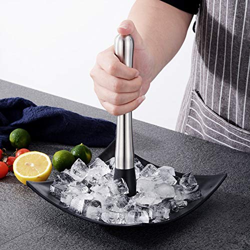SENHAI Stainless Steel Cocktail Muddler Set with Strainer & Mixing Spoon