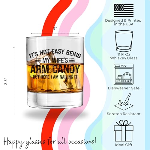 Funny Husband Whiskey Glass - Unique Bourbon Gifts for Men - Anniversary & Birthday Present from Wife