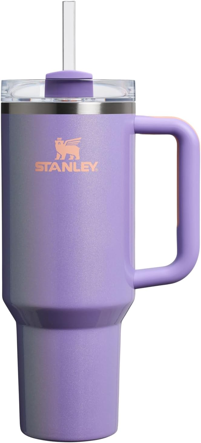 STANLEY Quencher H2.0 Tumbler - 40 oz Insulated Stainless Steel Cup with Handle & Straw | Periwinkle Shimmer