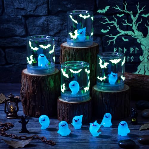 12-Set Halloween DIY Snow Globe Craft Kit Glow in the Dark Ghost Decor