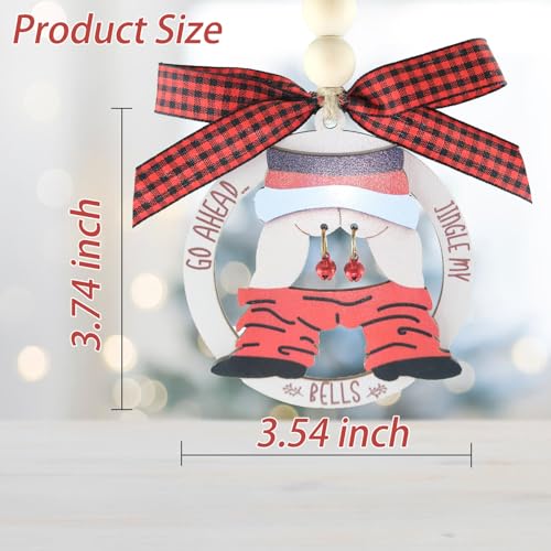 Funny Christmas Ornaments 2025 – Naughty Wooden Santa, Jingle My Bell, Hilarious Tree Decor