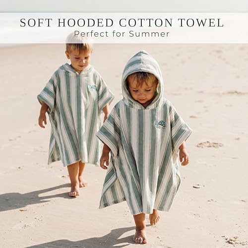 ZICOTO Hooded Toddler Beach Towel – 100% Cotton Poncho Cover-Up (0-3 Years)