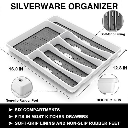 49-Piece Stainless Steel Flatware Set for 8 with Drawer Organizer