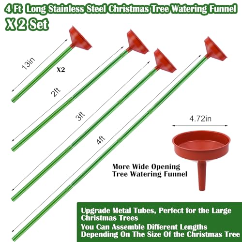 2-Pack 47-Inch Christmas Tree Watering System with Stainless Tubes