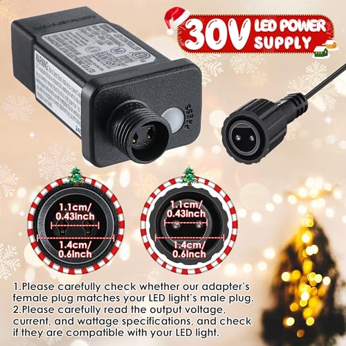 4 Pack 30V 12W Class 2 Power Supply for Christmas String Lights - Waterproof
