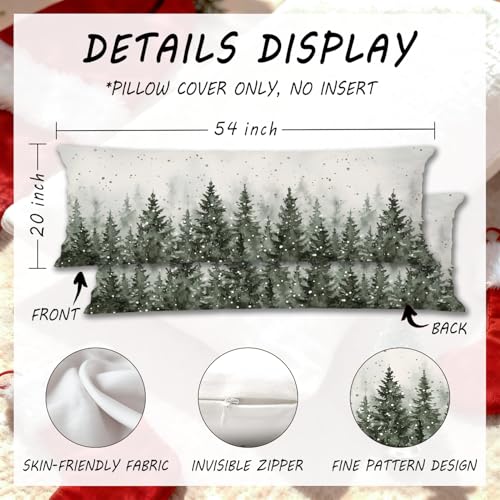 Mancheng-zi Winter Forest Christmas Body Pillow Cover 20x54 Zipper Decor