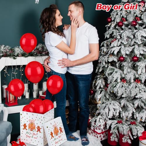 Hungdao Gingerbread Gender Reveal Box with 10 Balloons (Gingerbread Variant)