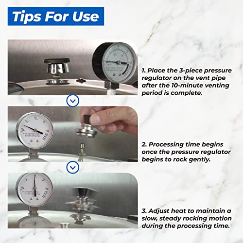 3-Piece Pressure Canner Regulator Weight 5-10-15lb for Pressure Cookers