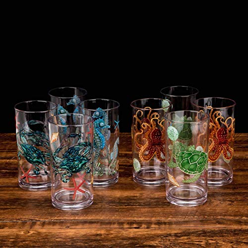 20oz Shatterproof Plastic Tumblers, BPA-Free Drinking Glasses Set of 4