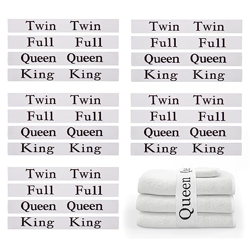 20 Bed Sheet Organizer Bands - Elastic Storage Labels for Sheets