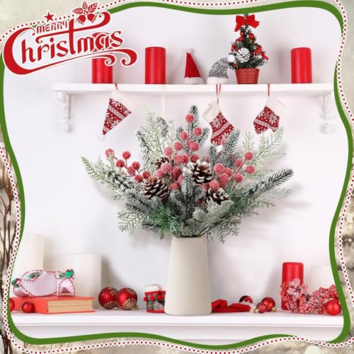 Norme 60-Piece Christmas Greenery Picks Snow Cones for DIY Holiday Decor