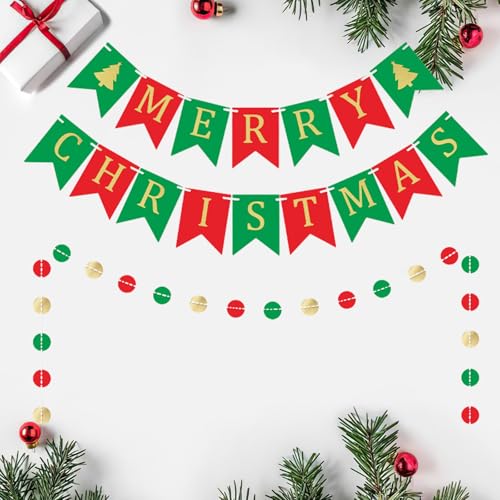 Christmas Banner for Indoor Outdoor Decorations Holiday Wall Decor