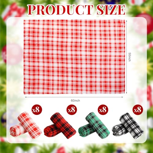 32 Pack Christmas Buffalo Plaid Throw Blankets 60x50 Inches Cozy Flannel Holiday Decor