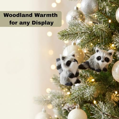 Raz 2-Pack 3.5-Inch Raccoon Polyester Holiday Ornaments
