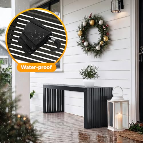 35-Inch Bamboo Dining Bench, Modern Slatted Entryway Bench for Indoor Outdoor