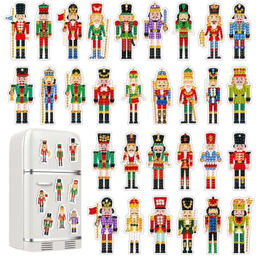 Sabary 30 Pcs Nutcracker Christmas Magnet Craft Kit for DIY Holiday Decor