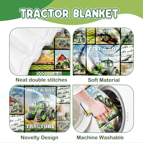Just a Boy Who Loves Tractors Blanket for Teens - 50x60 inch Gift