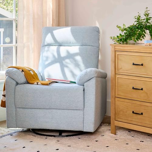 Electronic Swivel Glider Recliner with USB Port - Heathered Blue