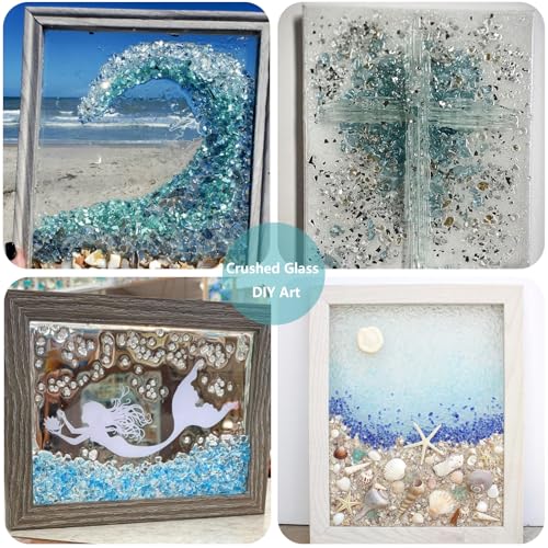 Turquoise Crushed Glass for Resin Art & Crafts - 3-6mm Chips (0.9 lb)