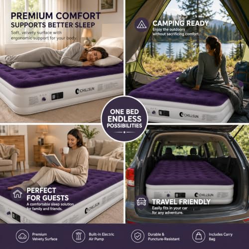 Queen Air Mattress with Built-In Pump - 18 Inch Raised Inflatable Air Bed