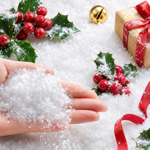 Shell White 40oz Christmas Fake Snow Decoration with Twinkles - Artificial Flake Snow for Holiday & DIY Decor