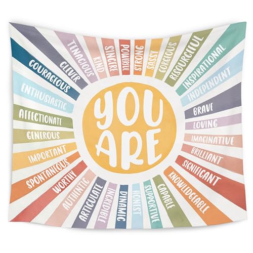 Boho Sunshine Inspirational Wall Tapestry - 50x60 Inch Nursery Decor
