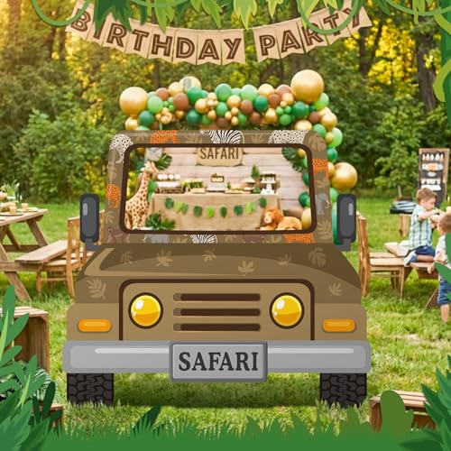 Safari Truck Photo Backdrop Stand-Up Cardboard Cutout 60x54 Inch