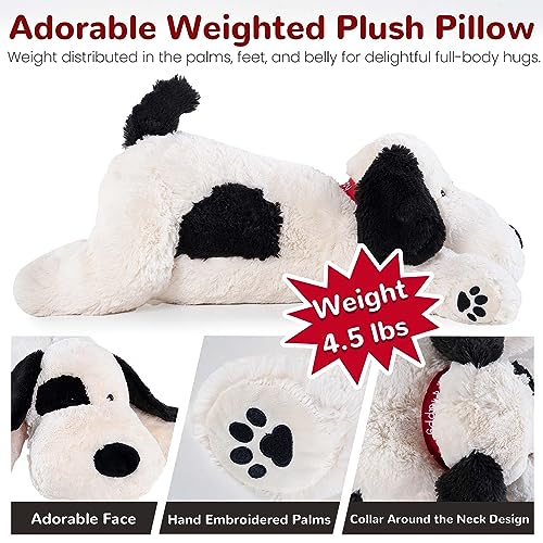 Weighted Stuffed Dog Plush Pillow - 22 Inch, 4.5lbs Soft Sensory Toy