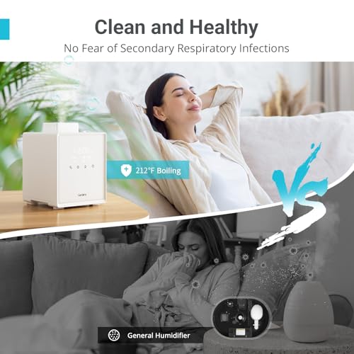 Stainless Steel Warm Mist Humidifier 3L with Sleep Mode and Auto-Off