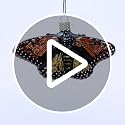 Handcrafted Glass Monarch Butterfly Christmas Tree Ornament