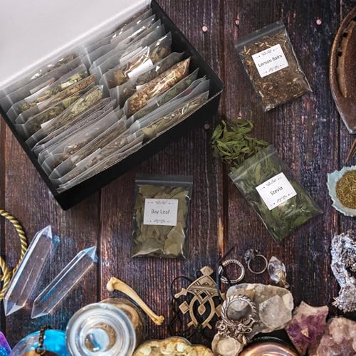 40 Pack Dried Herbs and Flowers Kit for Witchcraft and Spell Crafting