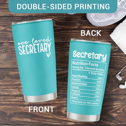 Cudoviqu Secretary 20 oz Stainless Steel Tumbler - Best Secretary Ever Gift (Variation: Secretary)