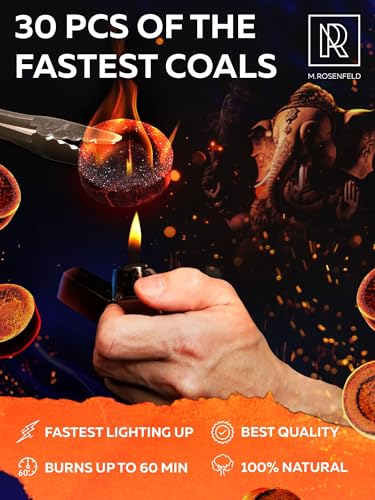 Quick Light Charcoal Discs for Incense Burning - 33mm Tablets (30 Pack)