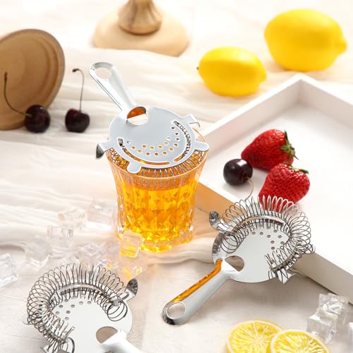 27 Pack Stainless Steel Cocktail Strainers - 6-inch Bar Tool for Bartenders & Mixologists
