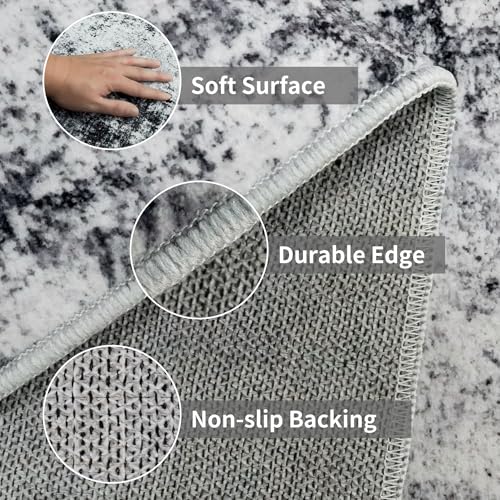 2x5 Washable Runner Rug, Non-Slip Low Pile Carpet for Hallway and Kitchen