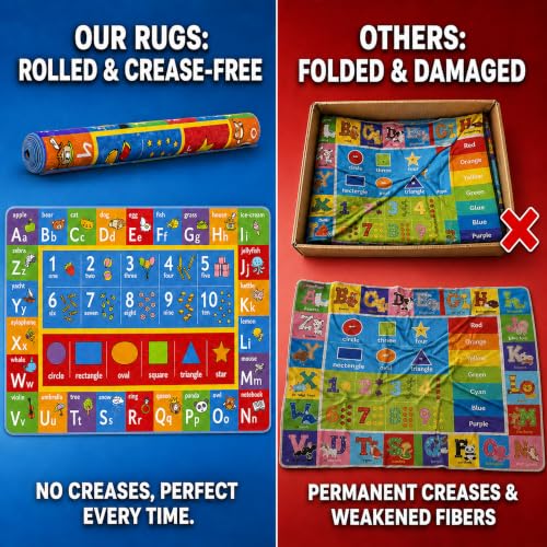 Educational Alphabet, Number & Shape Area Rug - 3x5' Non-Slip Play Mat